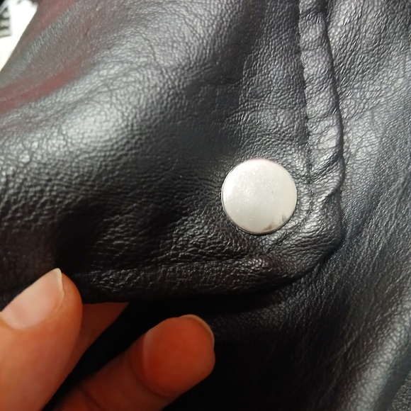 Special One International Black Motorcycle Jacket w/ Pink Faux Fur Collar Size M - Picture 9 of 16